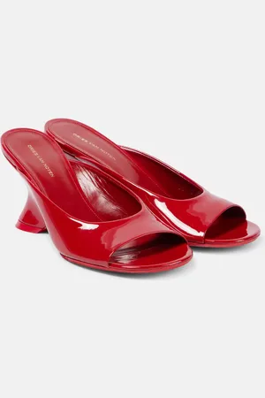 DRIES VAN NOTEN Wedge-Pantoletten aus Lackleder