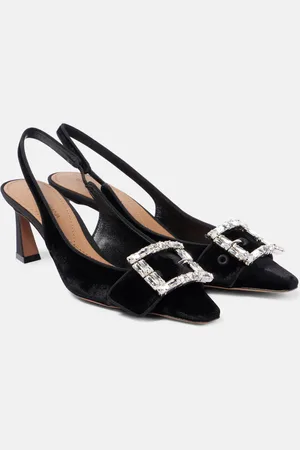 Dolce & Gabbana Slingback-Pumps DG aus Samt mit Kristallen
