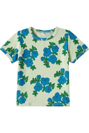 Mini Rodini T-Shirt Blue Roses aus Jersey