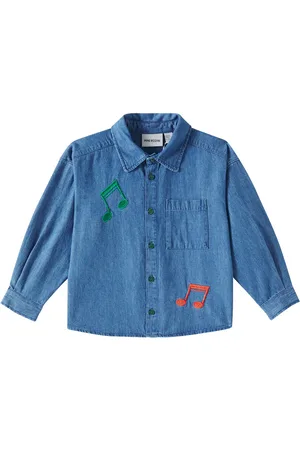 Mini Rodini Besticktes Jeanshemd Note