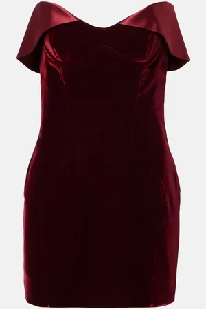 MUGLER Minikleid aus Samt mit Satin
