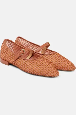 ULLA JOHNSON Ballerinas Isobel aus Mesh mit Leder