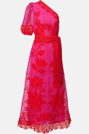 Farm Rio One-Shoulder-Maxikleid aus Guipure-Spitze