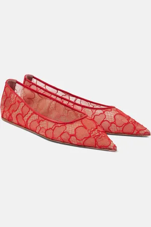 Amina Muaddi Ballerinas Barbara aus Spitze