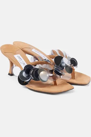 Jimmy Choo Verzierte Sandalen Freja 70 aus Veloursleder