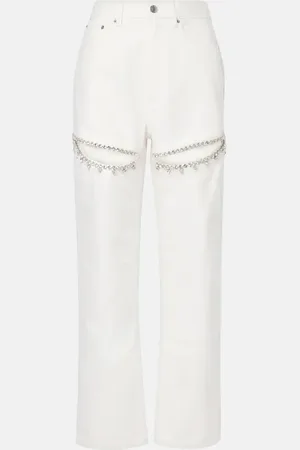 AREA Straight Jeans mit Kristallen