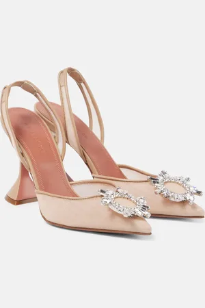 Amina Muaddi Verzierte Slingback-Pumps Begum 95 aus Mesh