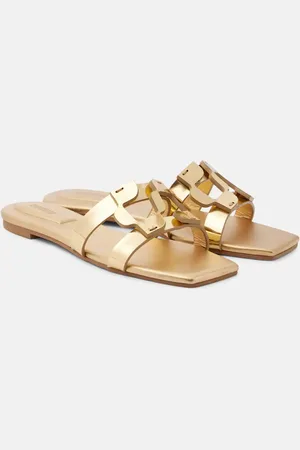 Simkhai Pantoletten aus Metallic-Leder