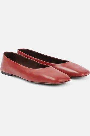 The Row Ballerinas Sqaure aus Leder