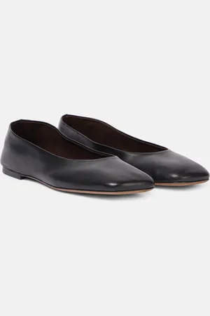 The Row Ballerinas Sqaure aus Leder