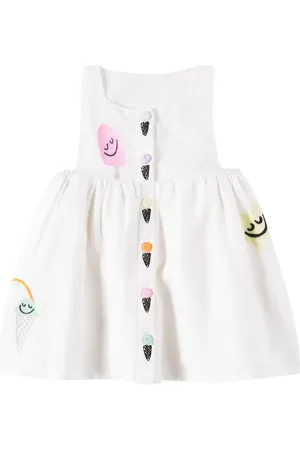 Stella McCartney Baby Kleid aus Leinen und Baumwolle