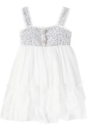 PATACHOU Verziertes Kleid aus Tweed und Chiffon