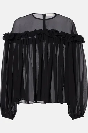 ULLA JOHNSON Top Peggy aus Seiden-Georgette