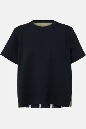 SACAI T-Shirt aus Baumwoll-Jersey mit Twill