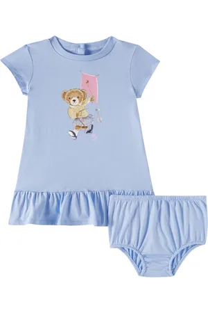 Ralph Lauren Baby Set Polo Bear aus Kleid und Höschen