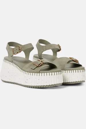 Chloé Chloé Plateausandalen Nama aus Veloursleder