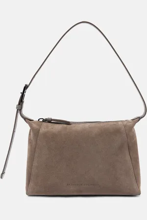Brunello Cucinelli Schultertasche Duo Small aus Veloursleder