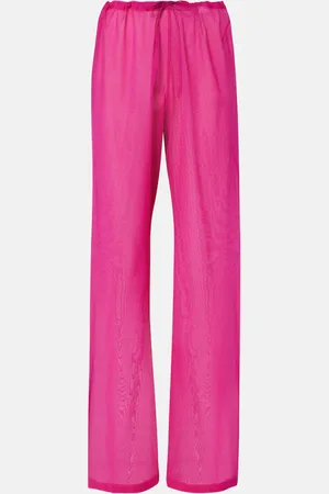 DRIES VAN NOTEN Weite High-Rise-Hose aus einem Seidengemisch