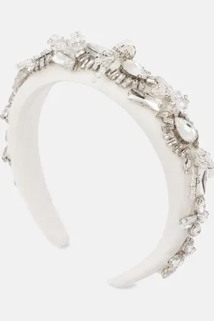 Self-Portrait Haarband aus Satin mit Kristallen