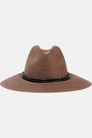 Brunello Cucinelli Fedora-Hut Monili mit Leder