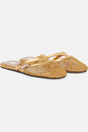 Alaïa Alaïa Slippers Infradito mit Metallic-Leder