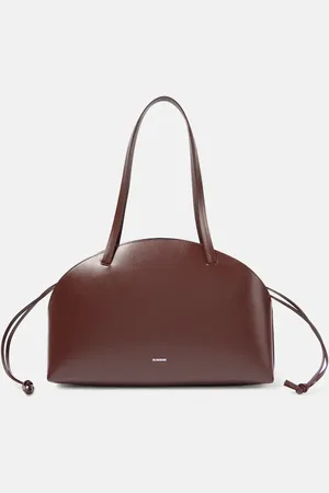 Jil Sander Schultertasche Curve Medium aus Leder
