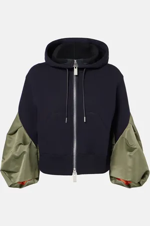 SACAI Hoodie aus Jersey und Twill