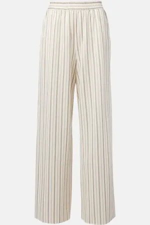 Max Mara Weite Hose Louvre aus Baumwolle und Leinen