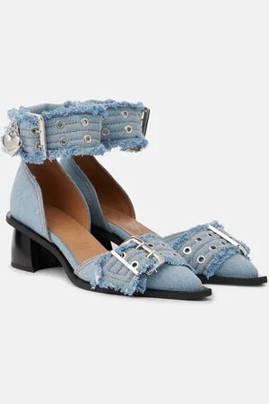 Ganni Pumps Feminine Buckle aus Denim