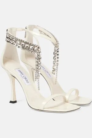 Jimmy Choo Sandalen Verity 100 aus Leder mit Kristallen