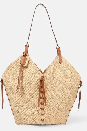 Isabel Marant Schultertasche Tampa aus Raffiabast mit Leder