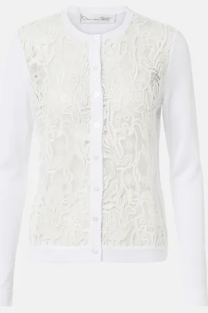 Oscar de la Renta Cardigan mit Guipure-Spitze