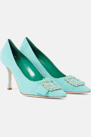 Manolo Blahnik Verzierte Pumps Giboa aus Veloursleder