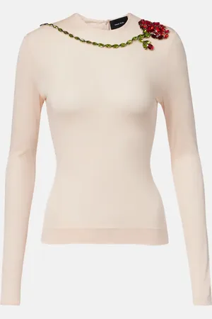 Simone Rocha Top aus Mesh mit Kristallen