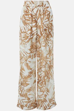 Brunello Cucinelli Weite High-Rise-Hose aus Seide