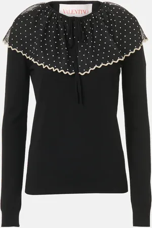 VALENTINO Pullover aus Wolle mit Tüll