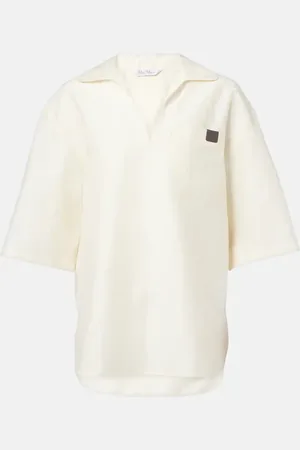Max Mara Polohemd Osiride aus Leinen und Seide