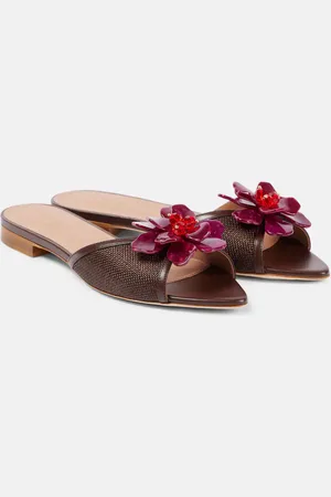 MALONE SOULIERS Verzierte Pantoletten Cyd aus Raffiabast