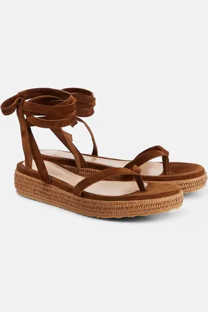 Gianvito Rossi Espadrille-Sandalen aus Veloursleder