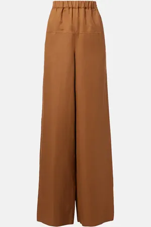 Max Mara Weite Hose Onore aus Leinen und Seide