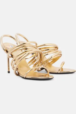 Alaïa Alaïa Sandalen Spiral 90 aus Metallic-Leder