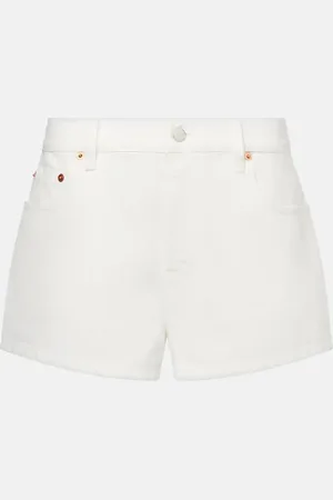 Gucci Jeansshorts mit Leder