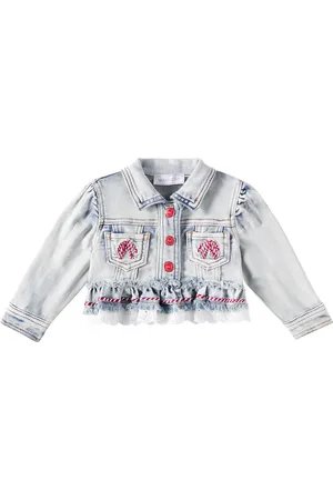 MONNALISA Bestickte Jeansjacke mit Spitze