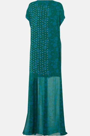 DRIES VAN NOTEN Maxikleid aus Seide mit Kristallen