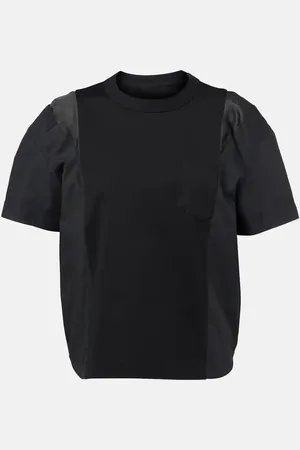 SACAI T-Shirt aus Baumwollpopeline und Jersey