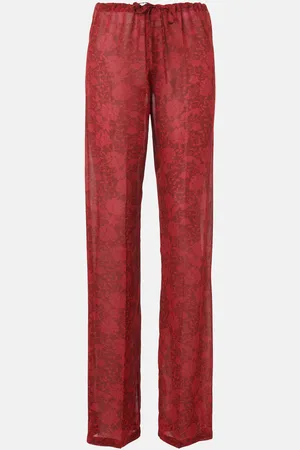 DRIES VAN NOTEN Gerade Hose aus Georgette