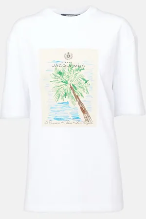 Jacquemus Bedrucktes T-Shirt Marino aus Baumwoll-Jersey