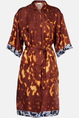 DRIES VAN NOTEN Bedrucktes Hemdblusenkleid aus Seide