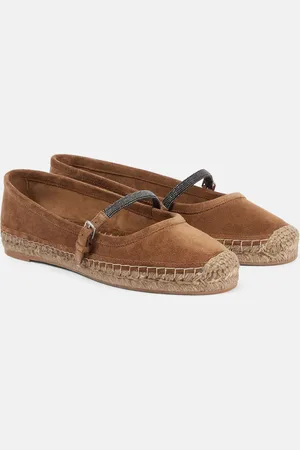 Brunello Cucinelli Espadrilles Monili aus Veloursleder