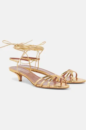 PARIS TEXAS Sandalen Linda 35 aus Metallic-Leder
